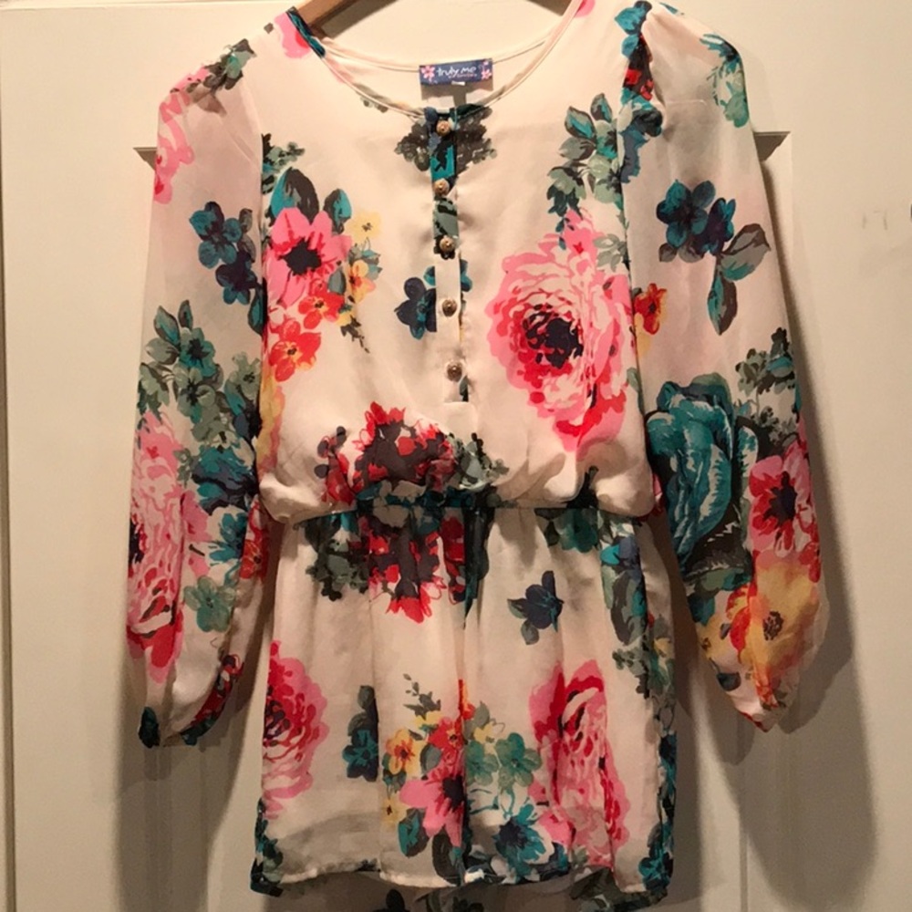 Girls Floral Romper Size 8